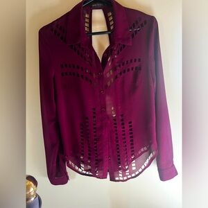 Kiwi Tucker cutout blouse  - burgundy